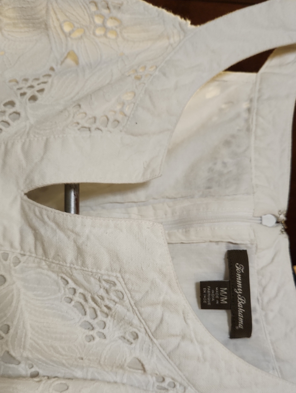 Tommy Bahama White Eyelet Dress Size M - Picture 6 of 9